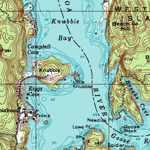 Topographic Map of Little Knubble, ME