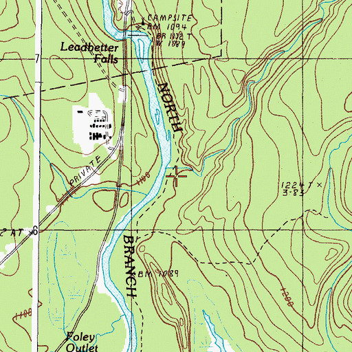 Topographic Map of Little Lane Brook, ME