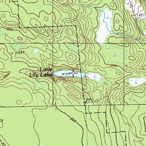 Topographic Map of Little Lily Lake, ME