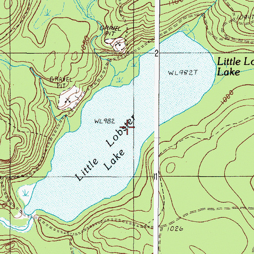 Topographic Map of Little Lobster Lake, ME