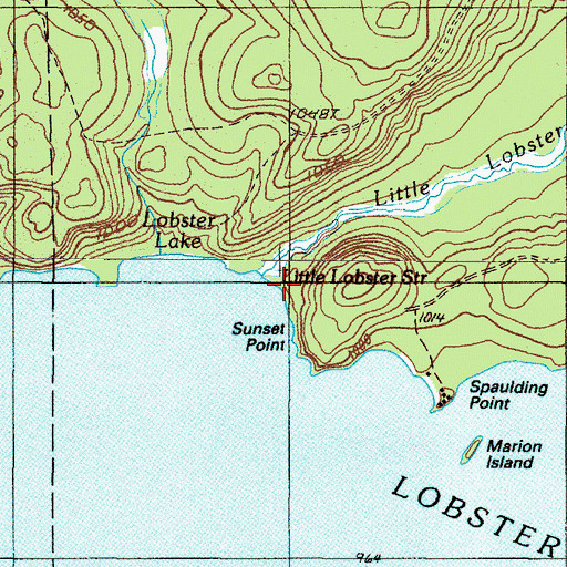 Topographic Map of Little Lobster Stream, ME