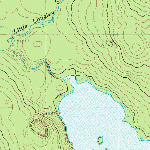 Topographic Map of Little Longley Stream, ME
