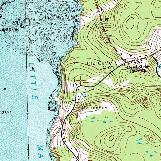 Topographic Map of Little Machias School, ME