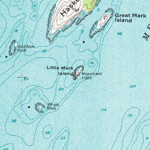 Topographic Map of Little Mark Island, ME