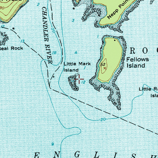 Topographic Map of Little Mark Island, ME