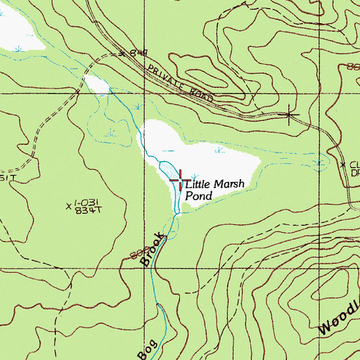 Topographic Map of Little Marsh Pond, ME