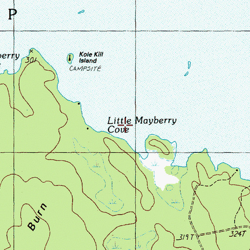 Topographic Map of Little Mayberry Cove, ME