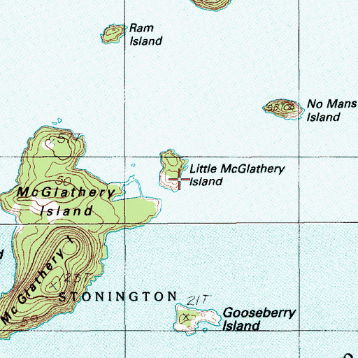 Topographic Map of Little McGlathery Island, ME