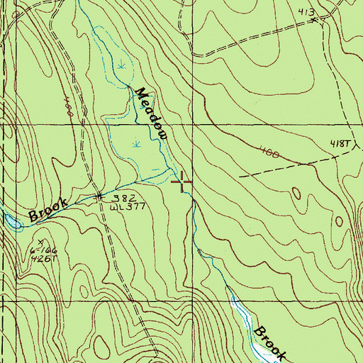 Topographic Map of Little Meadow Brook, ME