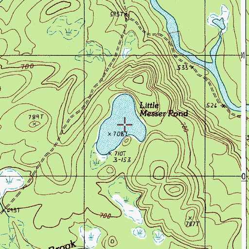 Topographic Map of Little Messer Pond, ME