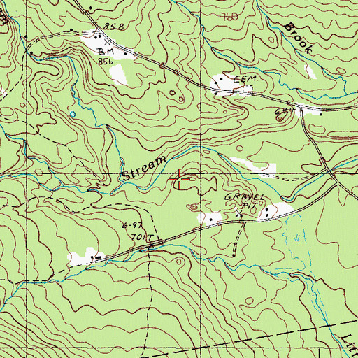 Topographic Map of Little Michael Stream, ME