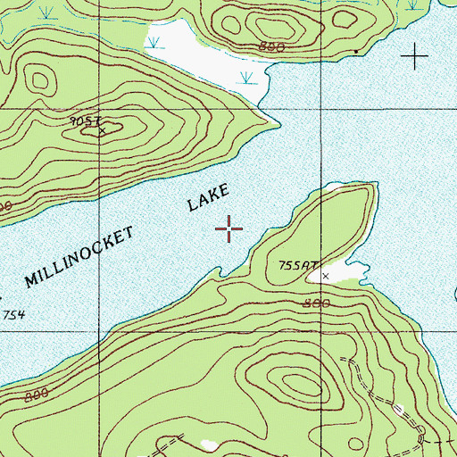 Topographic Map of Little Millinocket Lake, ME