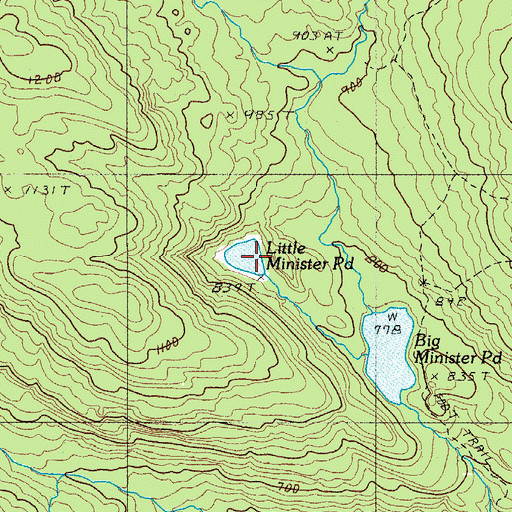 Topographic Map of Little Minister Pond, ME