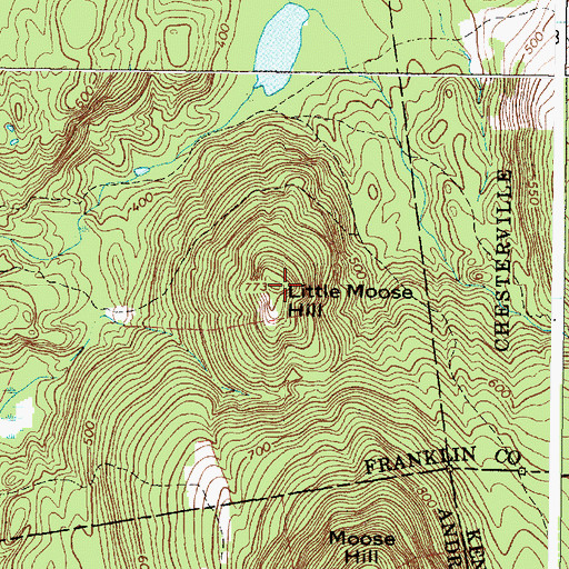 Topographic Map of Little Moose Hill, ME