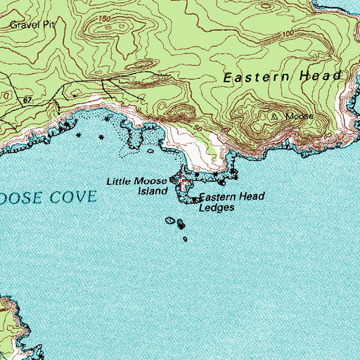 Topographic Map of Little Moose Island, ME