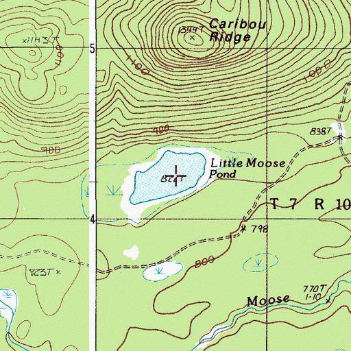 Topographic Map of Little Moose Pond, ME