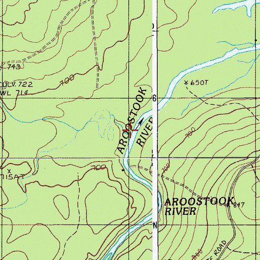 Topographic Map of Little Mooseleuk Stream, ME