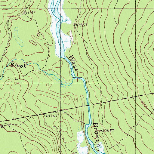 Topographic Map of Little Moxie Brook, ME