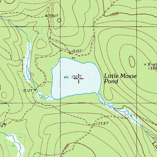 Topographic Map of Little Moxie Pond, ME