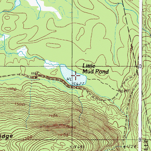 Topographic Map of Little Mud Pond, ME