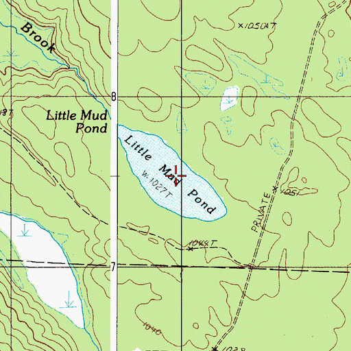 Topographic Map of Little Mud Pond, ME