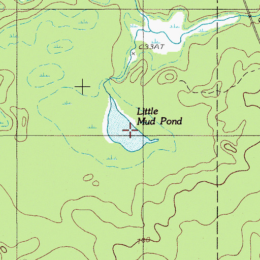 Topographic Map of Little Mud Pond, ME