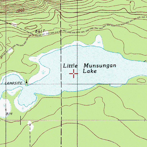 Topographic Map of Little Munsungan Lake, ME