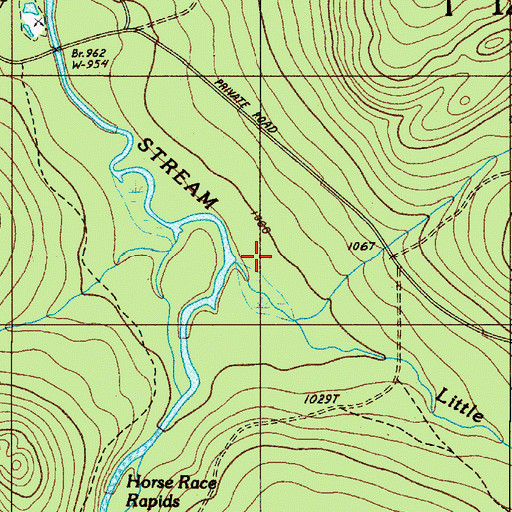 Topographic Map of Little Musquacook Stream, ME