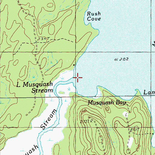 Topographic Map of Little Musquash Stream, ME