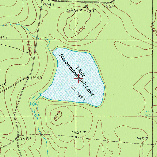 Topographic Map of Little Nesowadnehunk Lake, ME
