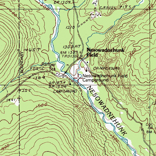 Topographic Map of Little Nesowadnehunk Stream, ME