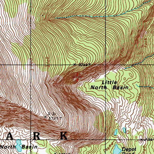 Topographic Map of Little North Basin, ME