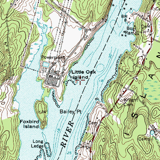 Topographic Map of Little Oak Island, ME