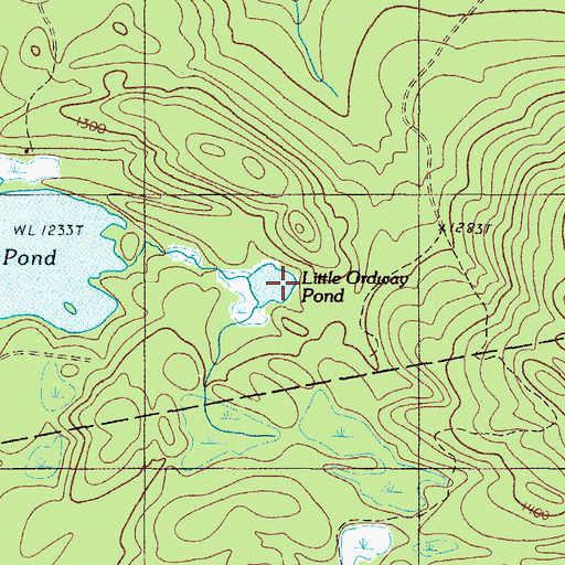 Topographic Map of Little Ordway Pond, ME