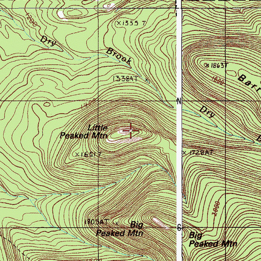 Topographic Map of Little Peaked Mountain, ME