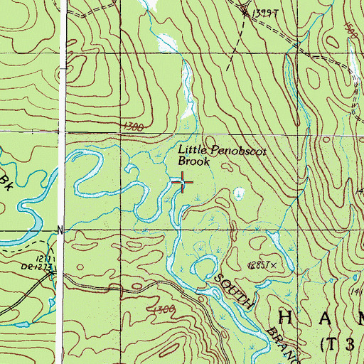 Topographic Map of Little Penobscot Brook, ME