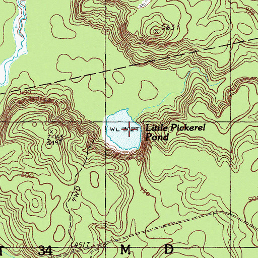Topographic Map of Little Pickerel Pond, ME