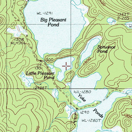 Topographic Map of Little Pleasant Pond, ME