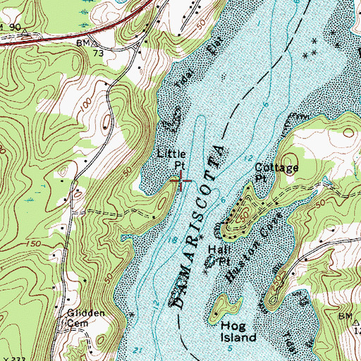 Topographic Map of Little Point, ME