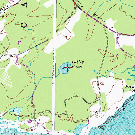 Topographic Map of Little Pond, ME