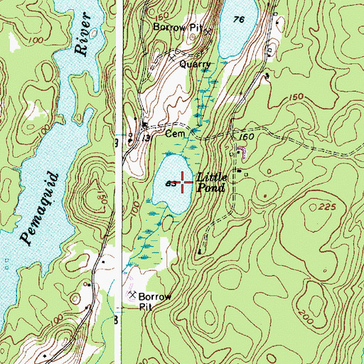 Topographic Map of Little Pond, ME