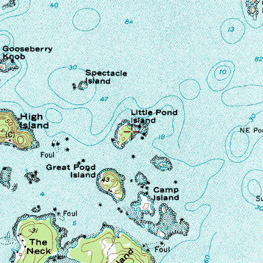 Topographic Map of Little Pond Island, ME