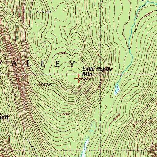 Topographic Map of Little Poplar Mountain, ME