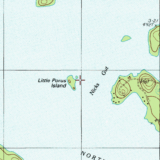 Topographic Map of Little Porus Island, ME