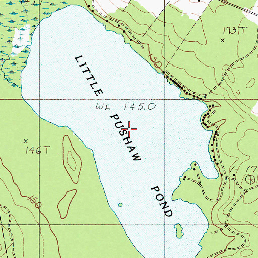 Topographic Map of Little Pushaw Pond, ME