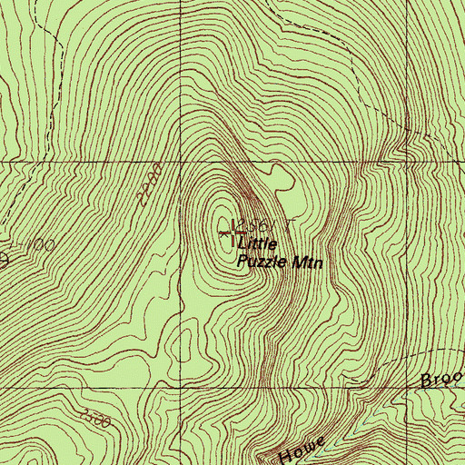 Topographic Map of Little Puzzle Mountain, ME