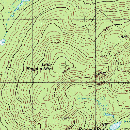 Topographic Map of Little Ragged Mountain, ME