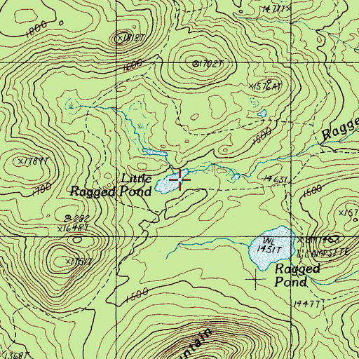 Topographic Map of Little Ragged Pond, ME