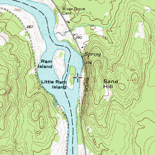 Topographic Map of Little Ram Island, ME
