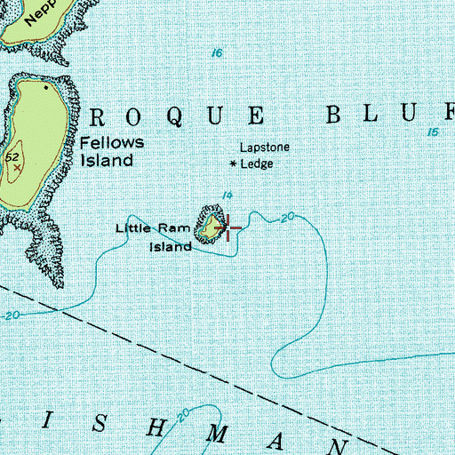 Topographic Map of Little Ram Island, ME